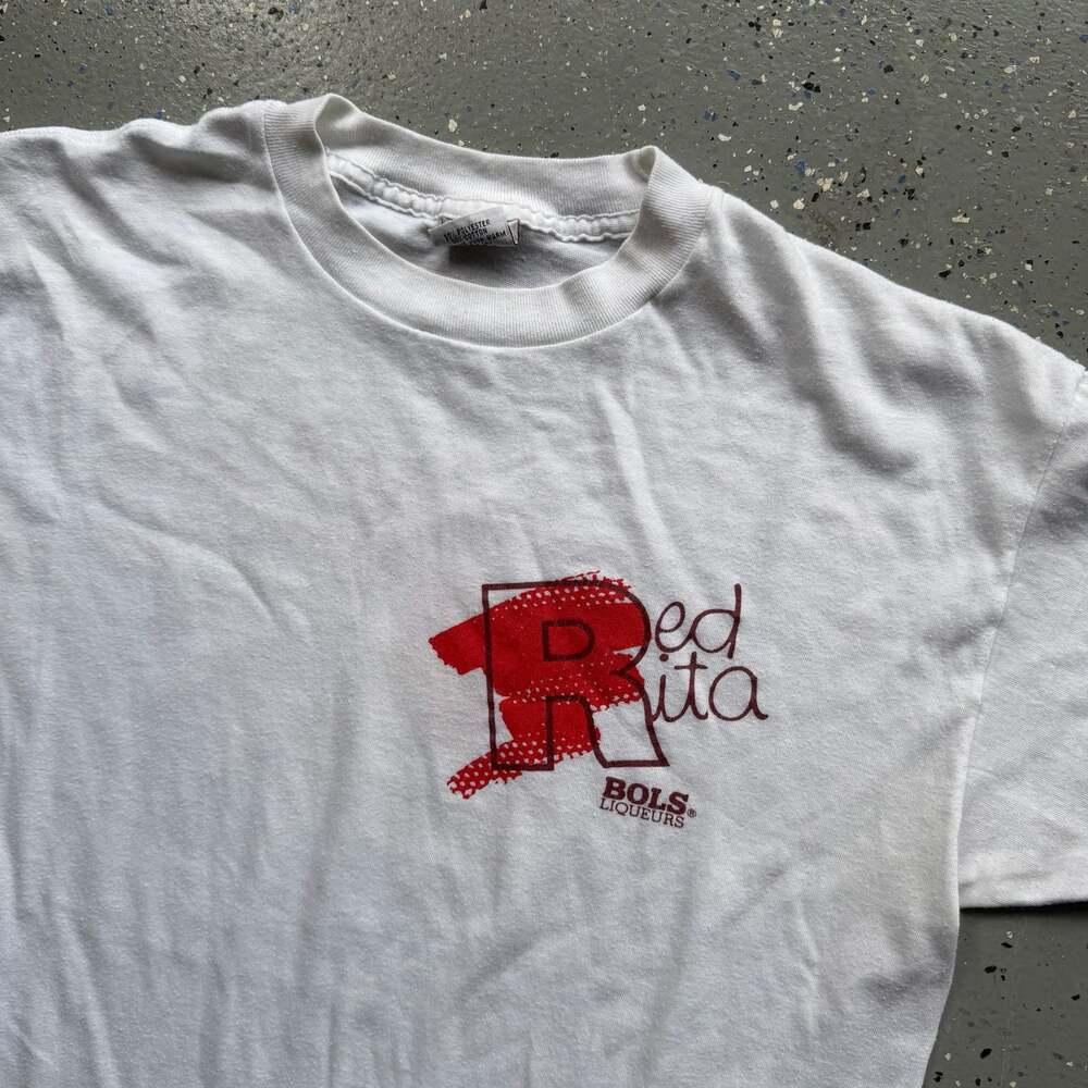 Vintage Signal Mega-T Bols Liqueurs Red Rita Tastier Than a Margarita White T-Sh - Picture 5 of 7